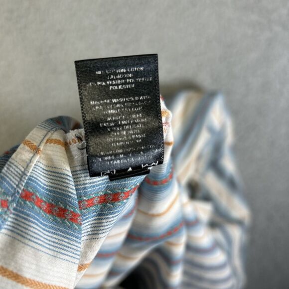 Kuhl Shirt Mens XXL Blue Red White Striped Aztec Button Up Short Sleeve Eluxur - Picture 4 of 8